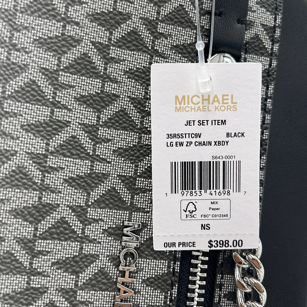 MICHAEL KORS Jet Set Lg Ombré Signature Logo EW Crossbody East West 
Black 
NWT - Picture 10 of 10